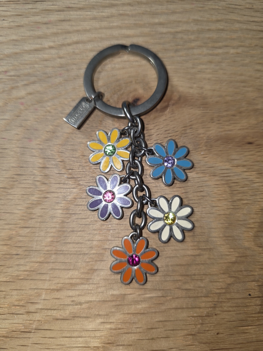 Coach Multicolor Daisy Charm Keyring - Yellow, Blue, Purple, Cream, Orange